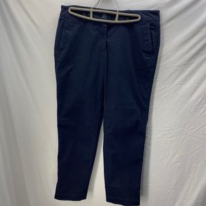 Talbots The Perfect Crop Dark Blue Chino Capris Pants Flat Front Sz 6P 6 Petite